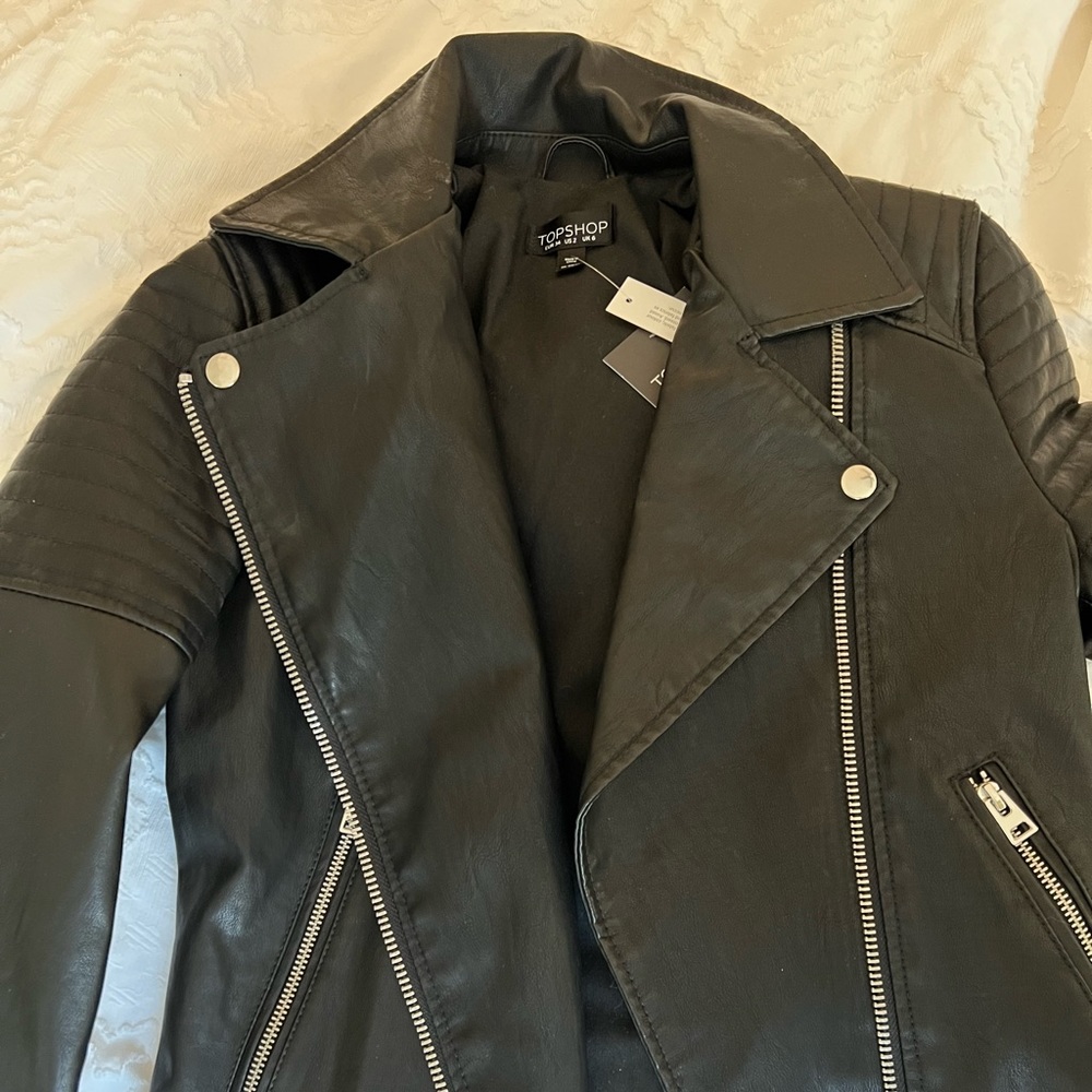 Faux leather moto jacket - brand new with tags